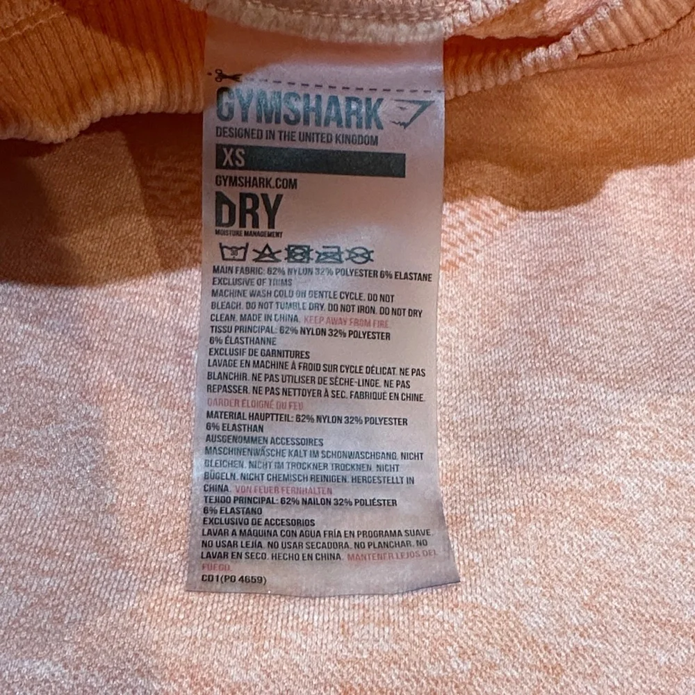 Gymshark Coral Long Sleeve Crop Top - Picture 2 of 5